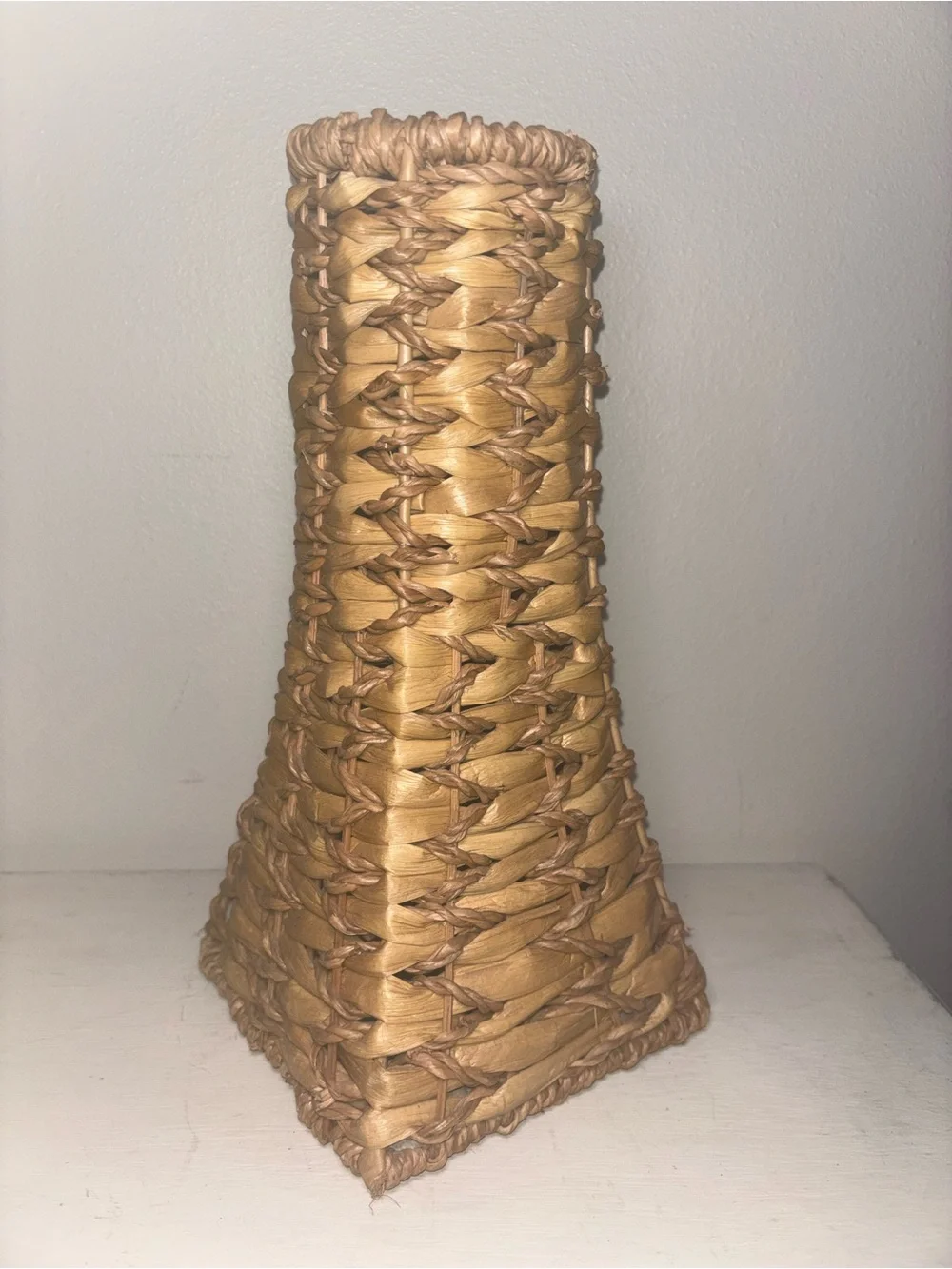 Handwoven Golden Brown Decorative Vase